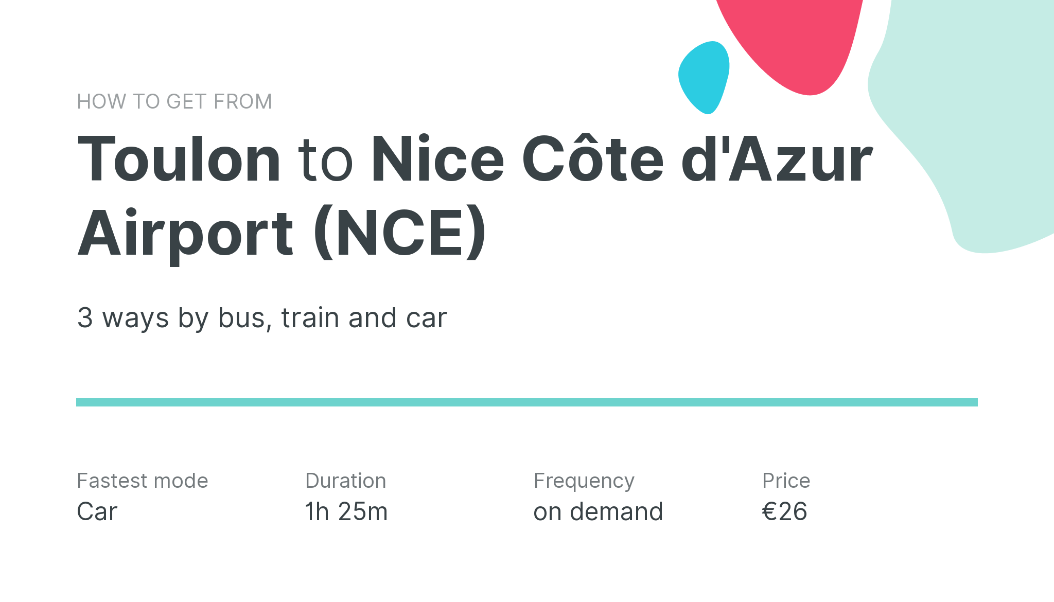 How do I get from Toulon to Nice Côte d'Azur Airport (NCE)