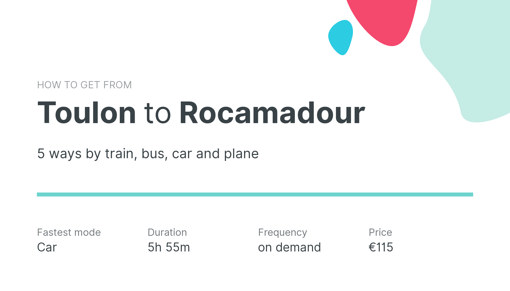 How do I get from Toulon to Rocamadour
