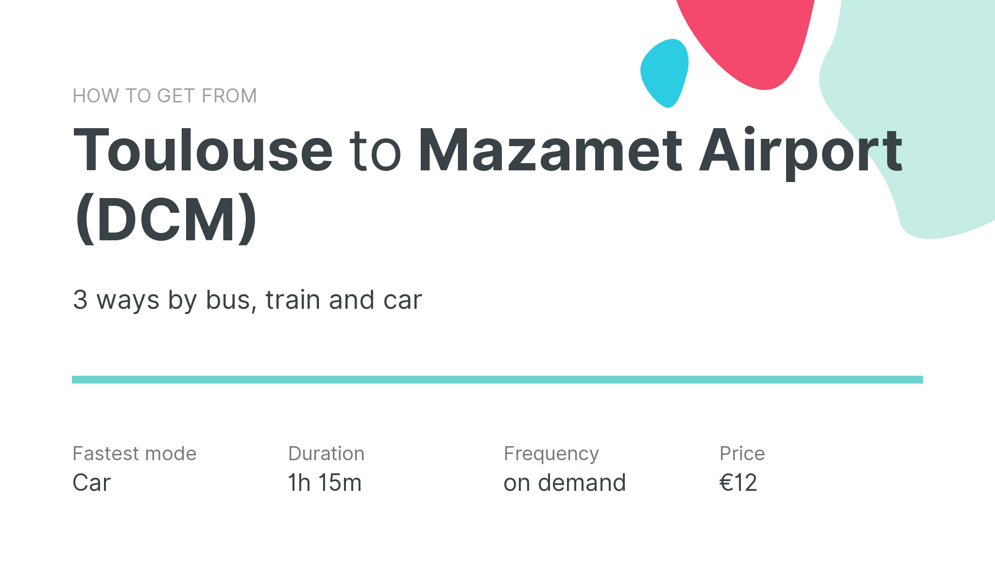 How do I get from Toulouse to Mazamet Airport (DCM)