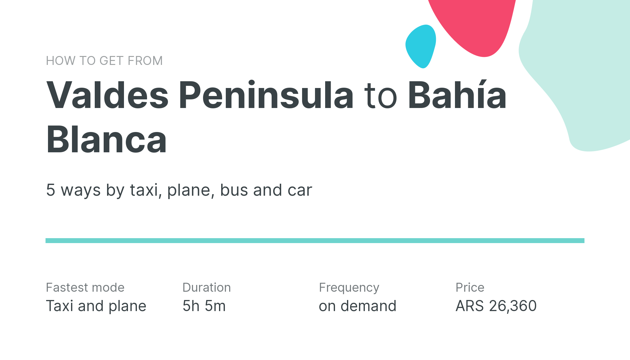 How do I get from Valdes Peninsula to Bahía Blanca