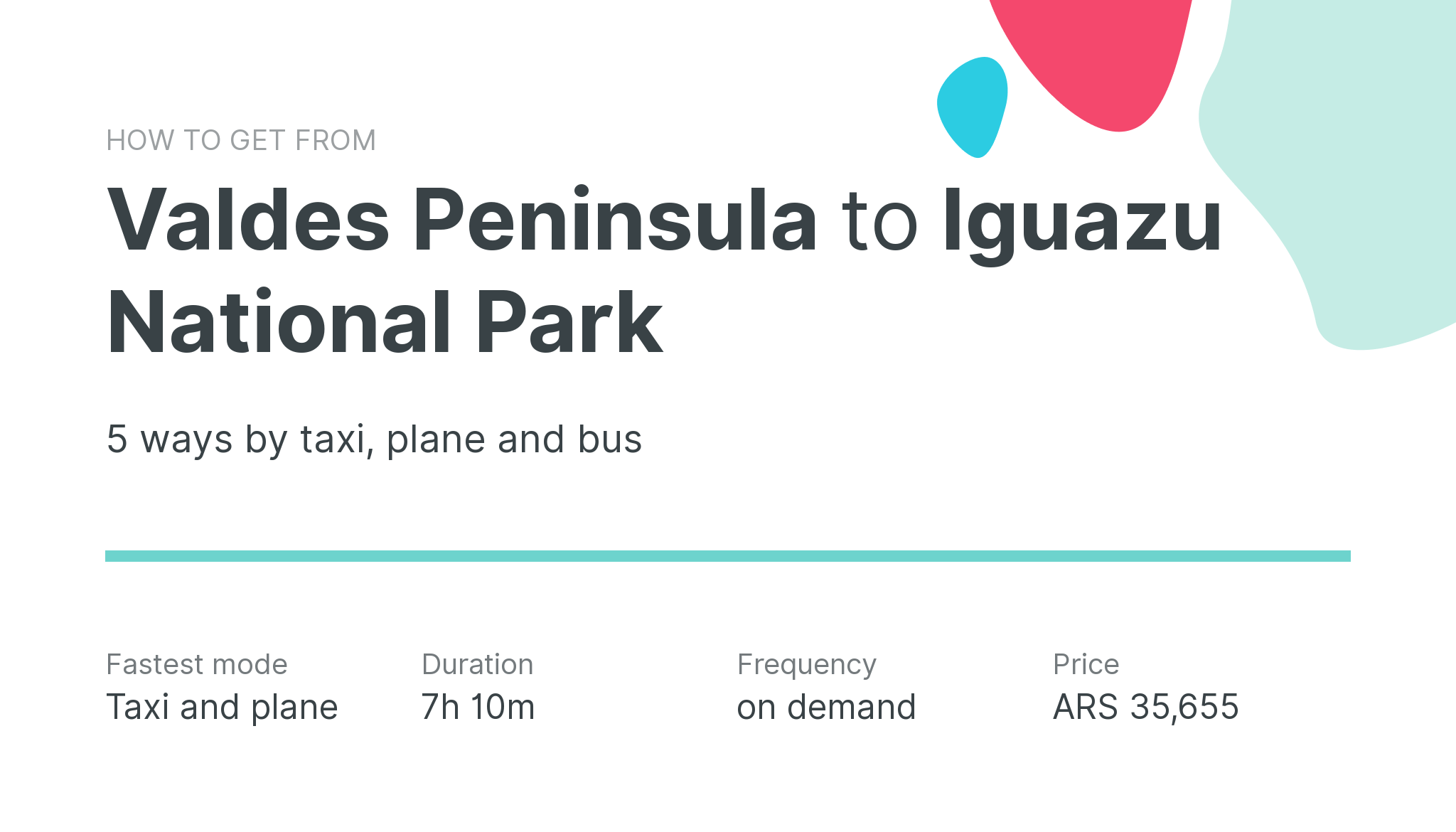 How do I get from Valdes Peninsula to Iguazu National Park