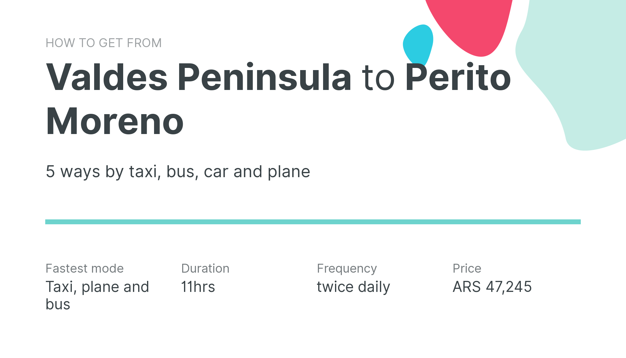 How do I get from Valdes Peninsula to Perito Moreno