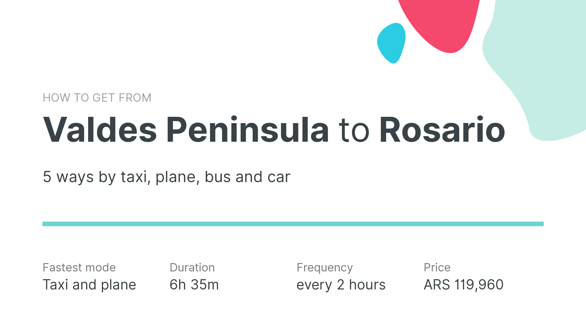 How do I get from Valdes Peninsula to Rosario
