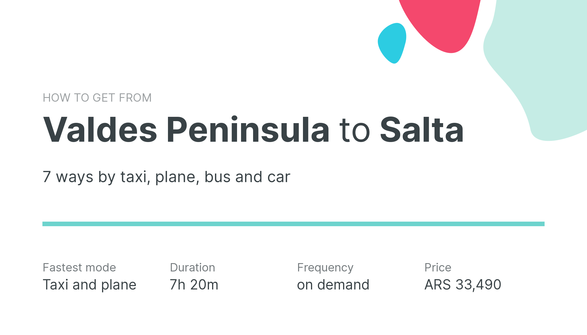 How do I get from Valdes Peninsula to Salta