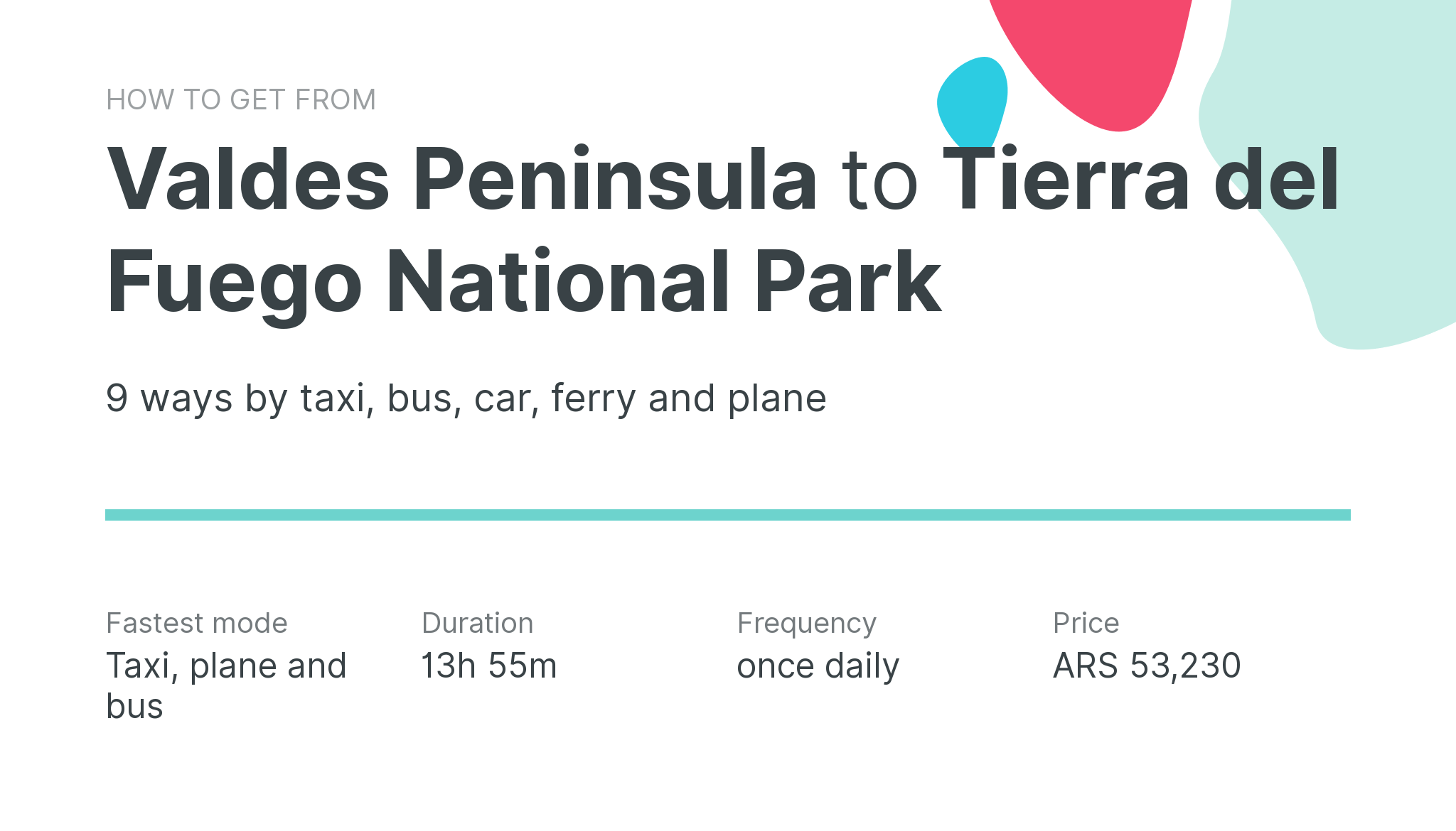 How do I get from Valdes Peninsula to Tierra del Fuego National Park
