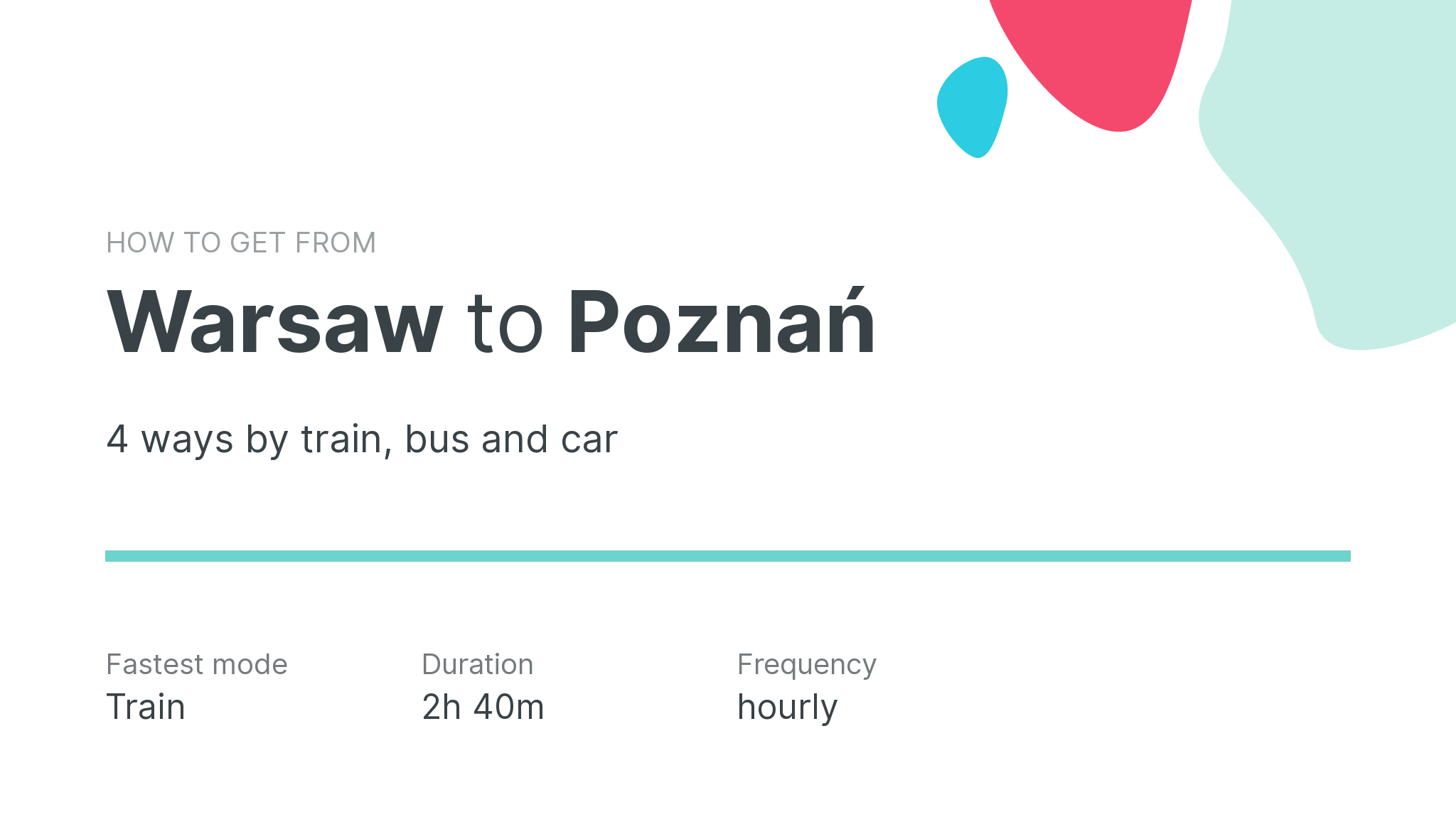 How do I get from Warsaw to Poznań